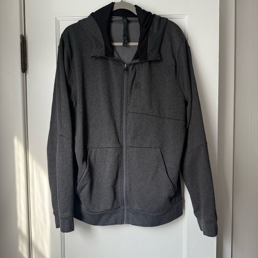 Lululemon City Sweat Zip Hoodie Men’s XL Dark Grey Fleece Lined Jacket Full Zip